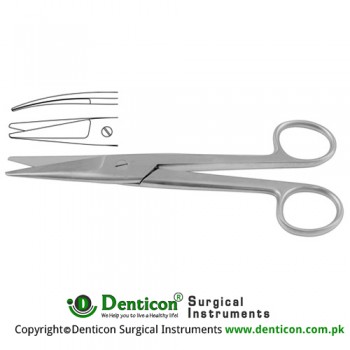 Mayo-Noble Gynecological Scissor Curved Stainless Steel, 16.5 cm - 6 1/2"